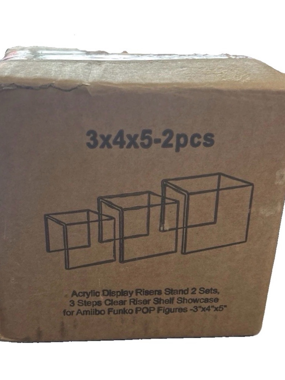 Clear Acrylic 3-Step Display Risers - Set of 2